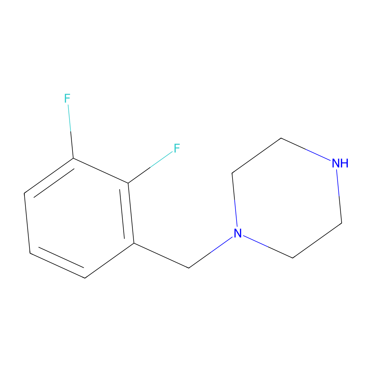 1-(2,3-Difluorobenzyl)piperazine molecular structure, CAS 179334-17-9