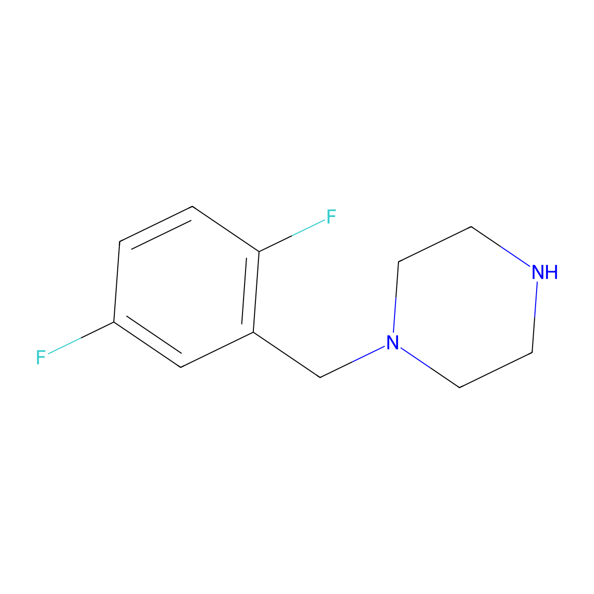 1-(2,5-Difluorobenzyl)piperazine molecular structure, CAS 179334-18-0