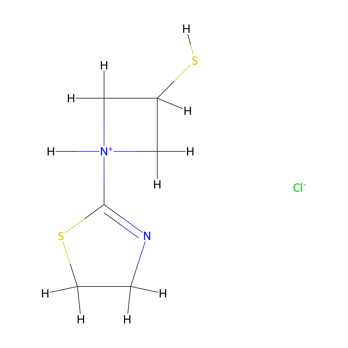 1-(4,5-Dihydro-1,3-thiazol-2-yl)azetidin-1-ium-3-thiol chloride molecular structure, CAS 179337-57-6