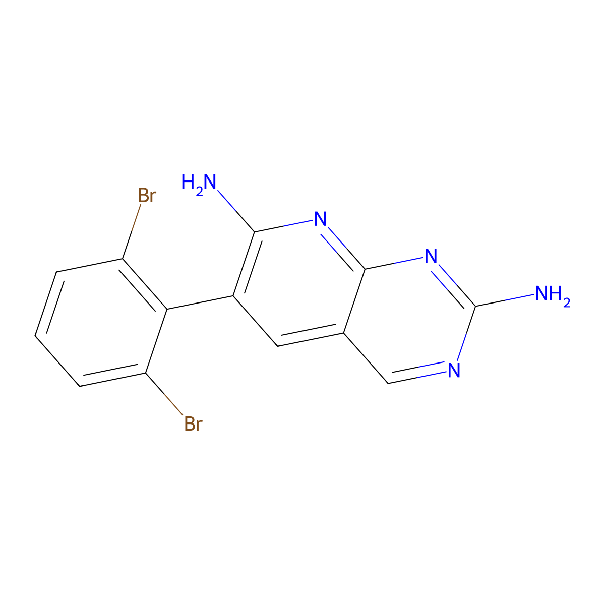 6-(2,6-Dibromophenyl)pyrido[2,3-d]pyrimidine-2,7-diamine molecular structure, CAS 179343-23-8