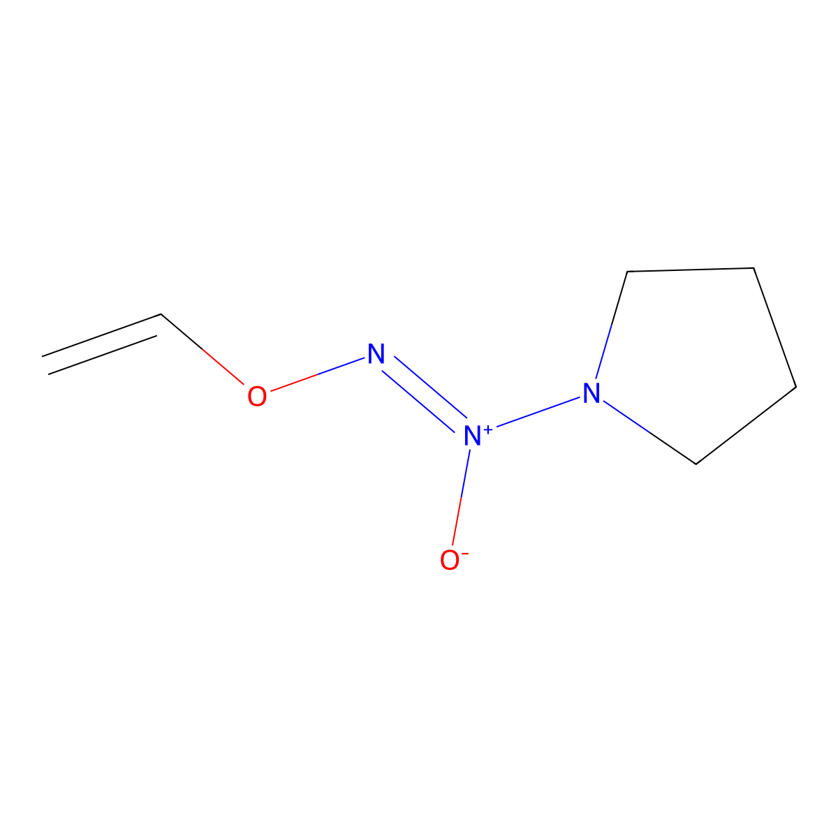(E)-ethenoxyimino-oxido-pyrrolidin-1-ylazanium molecular structure, CAS 179344-98-0
