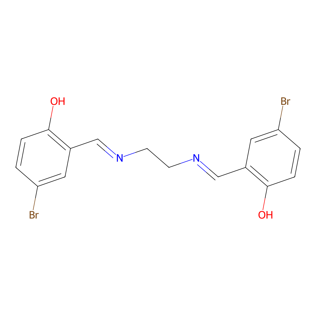 4-Bromo-2-{(E)-[((E)-2-{[(E)-(5-bromo-2-hydroxyphenyl)methylidene]amino}ethyl)imino]methyl}phenol molecular structure, CAS 17937-38-1