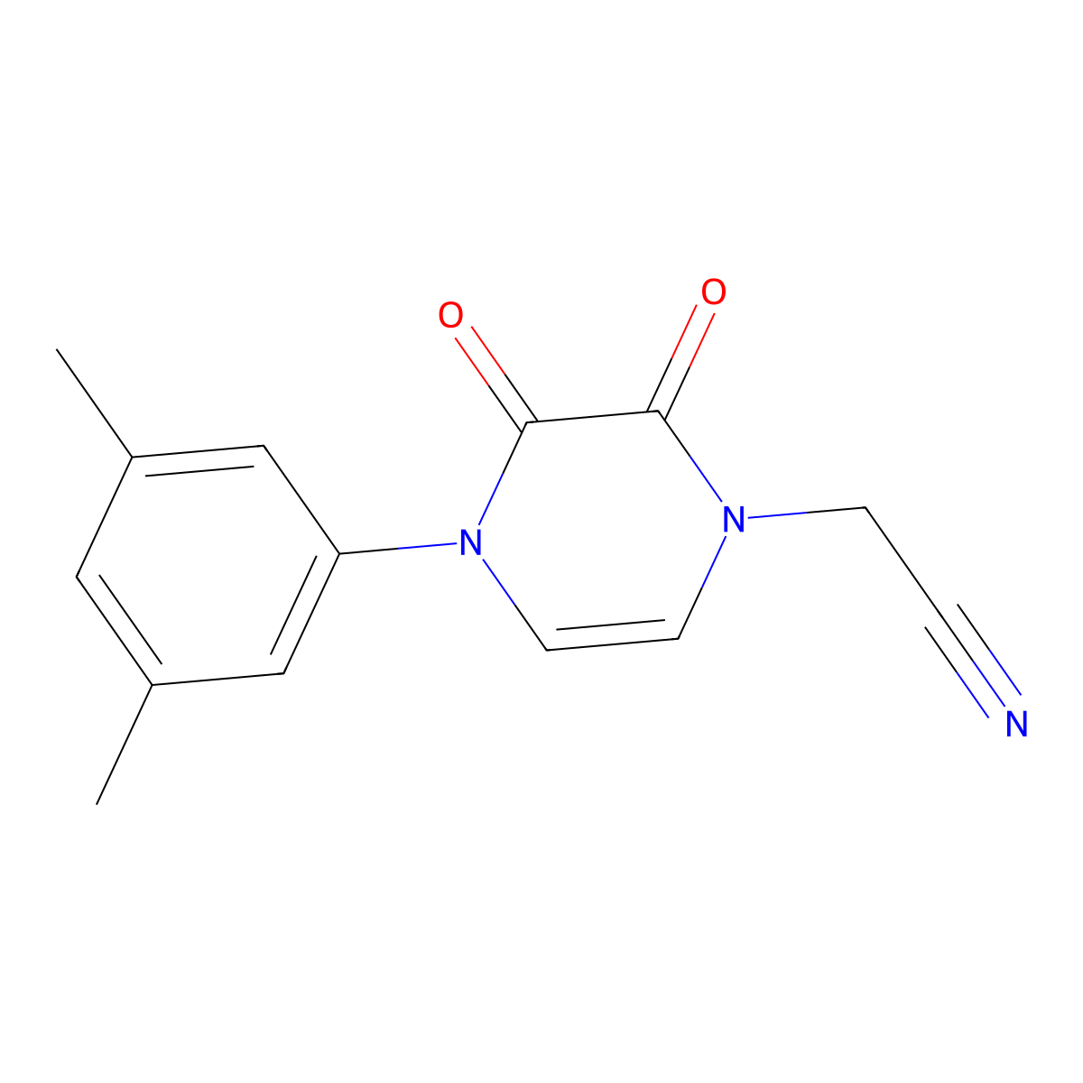 2-[4-(3,5-Dimethylphenyl)-2,3-dioxo-1,2,3,4-tetrahydropyrazin-1-yl]acetonitrile molecular structure, CAS 1793788-76-7