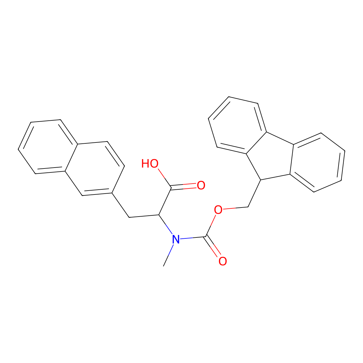 Fmoc-N-methyl-3-(2-naphthyl)-D-alanine molecular structure, CAS 179385-30-9