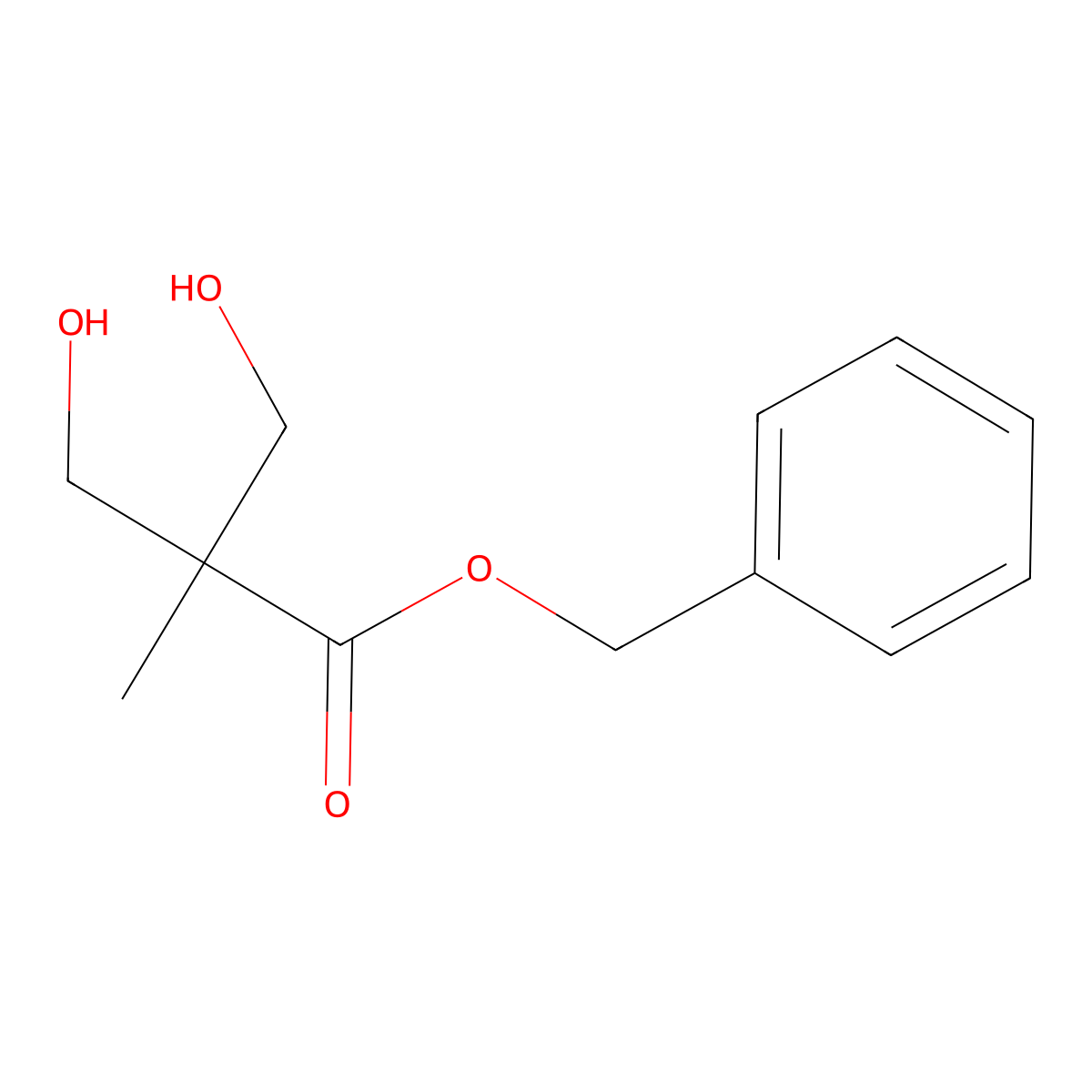 Benzyl 3-hydroxy-2-(hydroxymethyl)-2-methylpropanoate molecular structure, CAS 179388-73-9