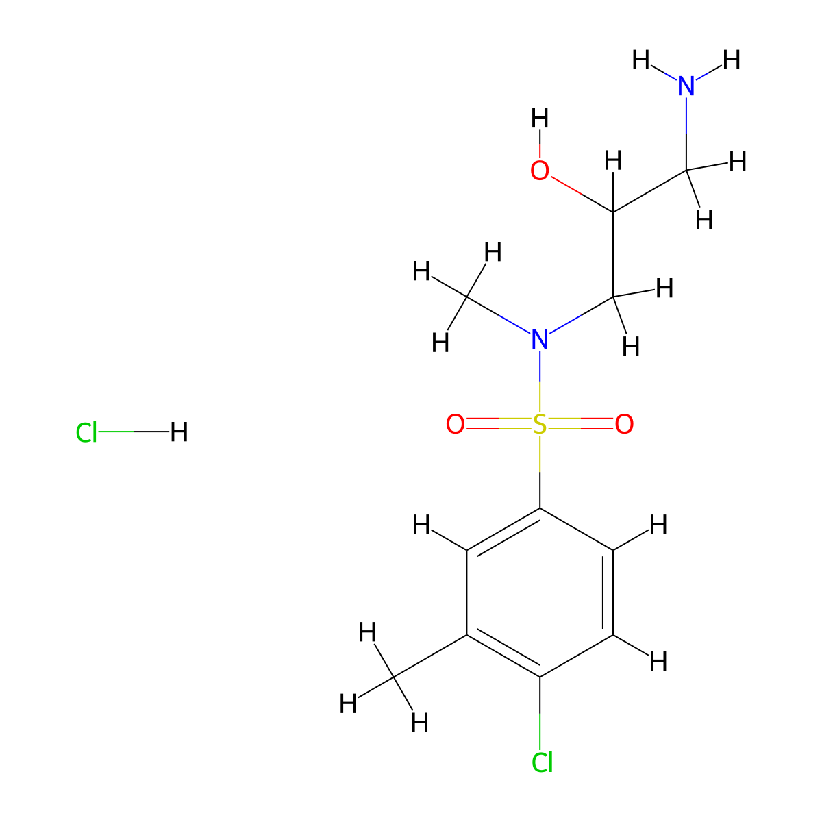 N-(3-amino-2-hydroxypropyl)-4-chloro-N,3-dimethylbenzene-1-sulfonamide hydrochloride molecular structure, CAS 1793990-81-4