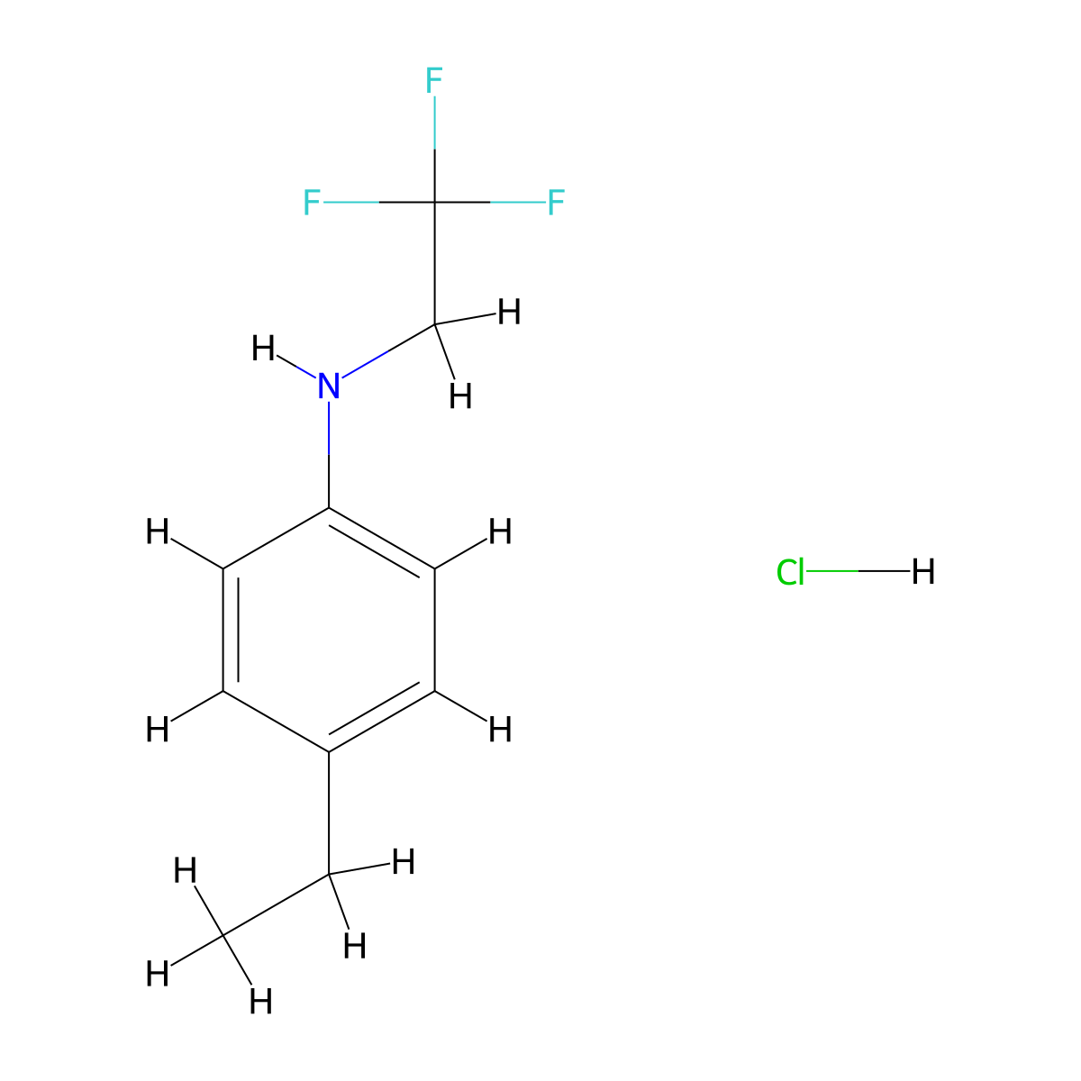 4-Ethyl-N-(2,2,2-trifluoroethyl)aniline hydrochloride molecular structure, CAS 1793993-40-4