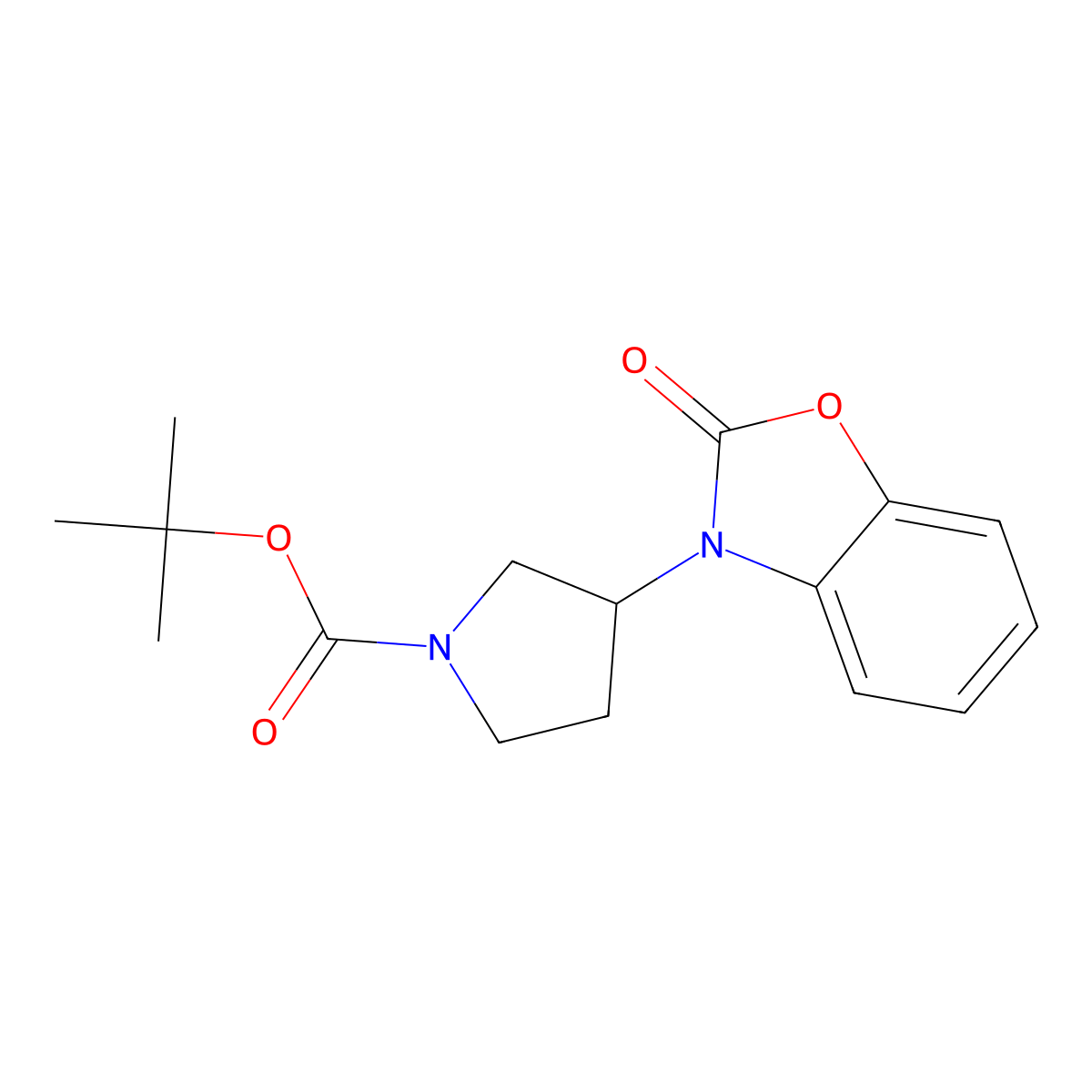 Tert-butyl 3-(2-oxo-2,3-dihydro-1,3-benzoxazol-3-yl)pyrrolidine-1-carboxylate molecular structure, CAS 1793996-52-7