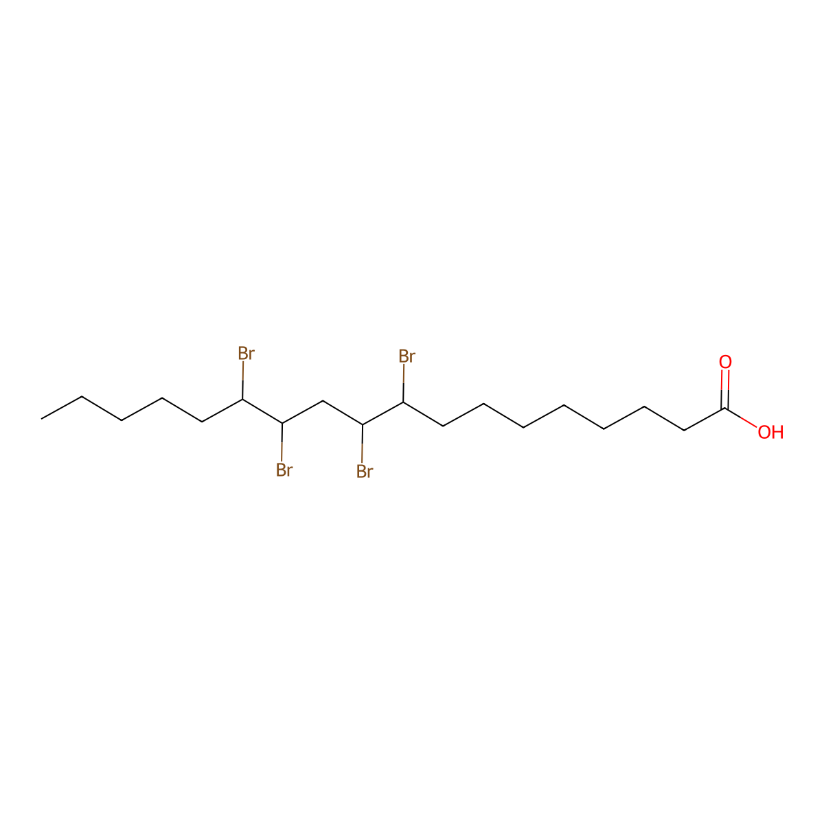9,10,12,13-Tetrabromooctadecanoic acid molecular structure, CAS 1794-89-4