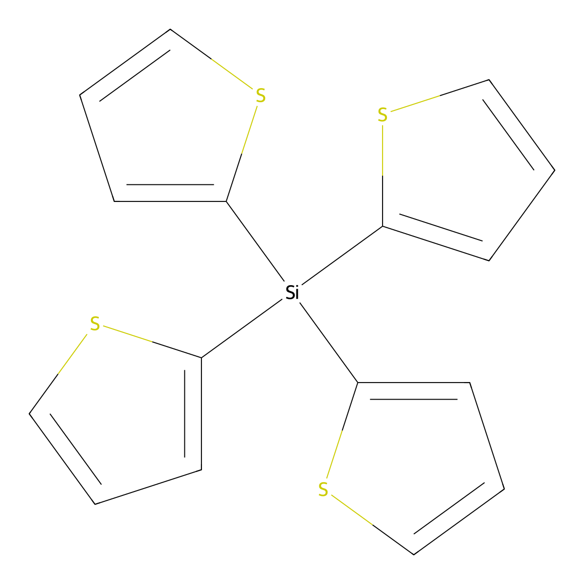 Tetrathiophen-2-ylsilane molecular structure, CAS 17940-73-7