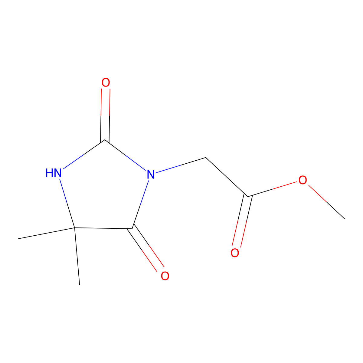 Methyl (4,4-dimethyl-2,5-dioxoimidazolidin-1-yl)acetate molecular structure, CAS 179409-69-9