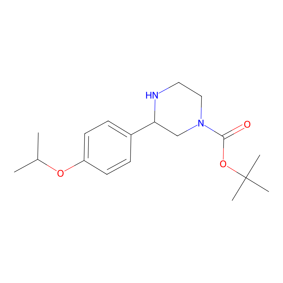 Tert-butyl 3-(4-isopropoxyphenyl)piperazine-1-carboxylate molecular structure, CAS 1794102-10-5