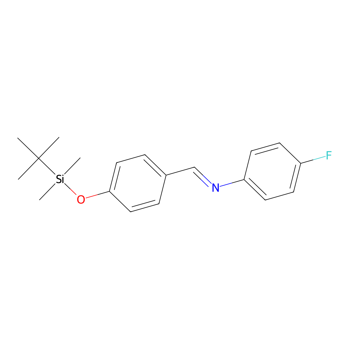 (E)-N-(4-((tert-Butyldimethylsilyl)oxy)benzylidene)-4-fluoroaniline molecular structure, CAS 179411-51-9