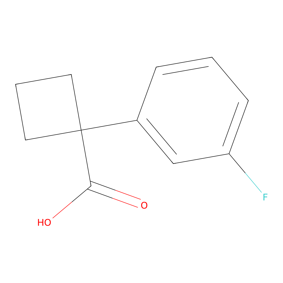 1-(3-Fluorophenyl)cyclobutane-1-carboxylic acid molecular structure, CAS 179411-84-8