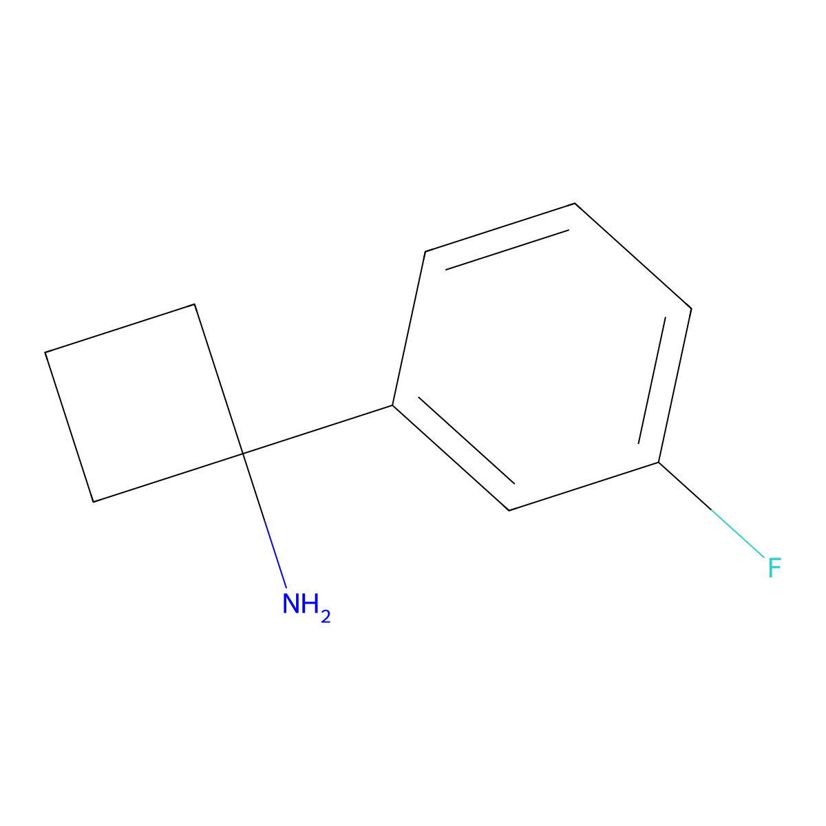 1-(3-Fluorophenyl)cyclobutanamine molecular structure, CAS 179411-86-0