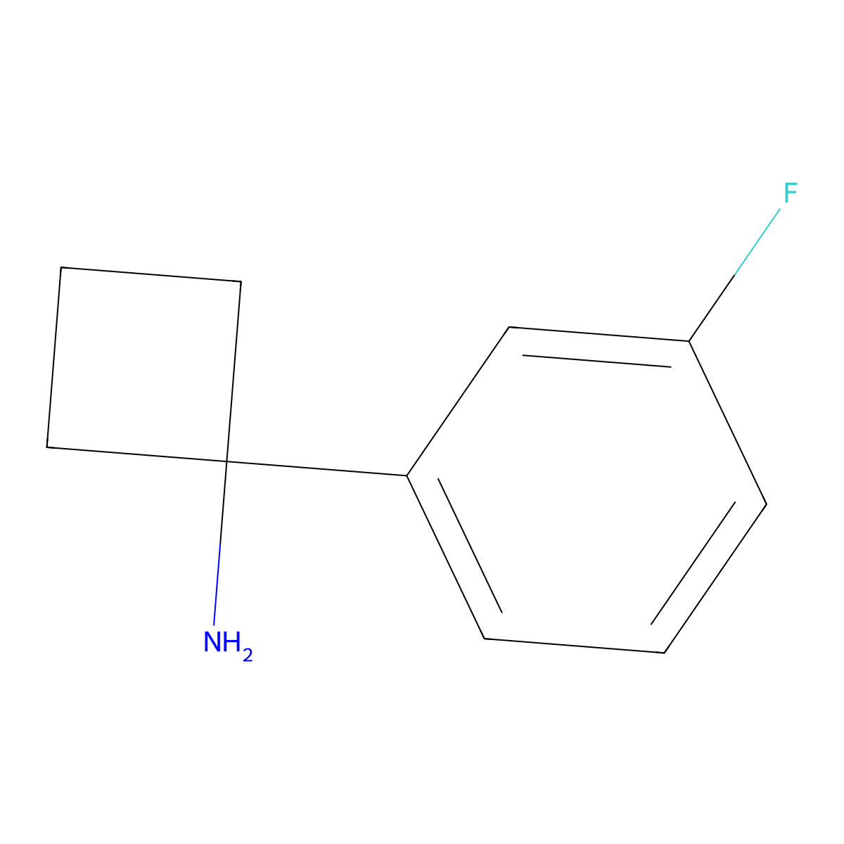 1-(3-Fluorophenyl)cyclobutanamine molecular structure, CAS 179411-86-0