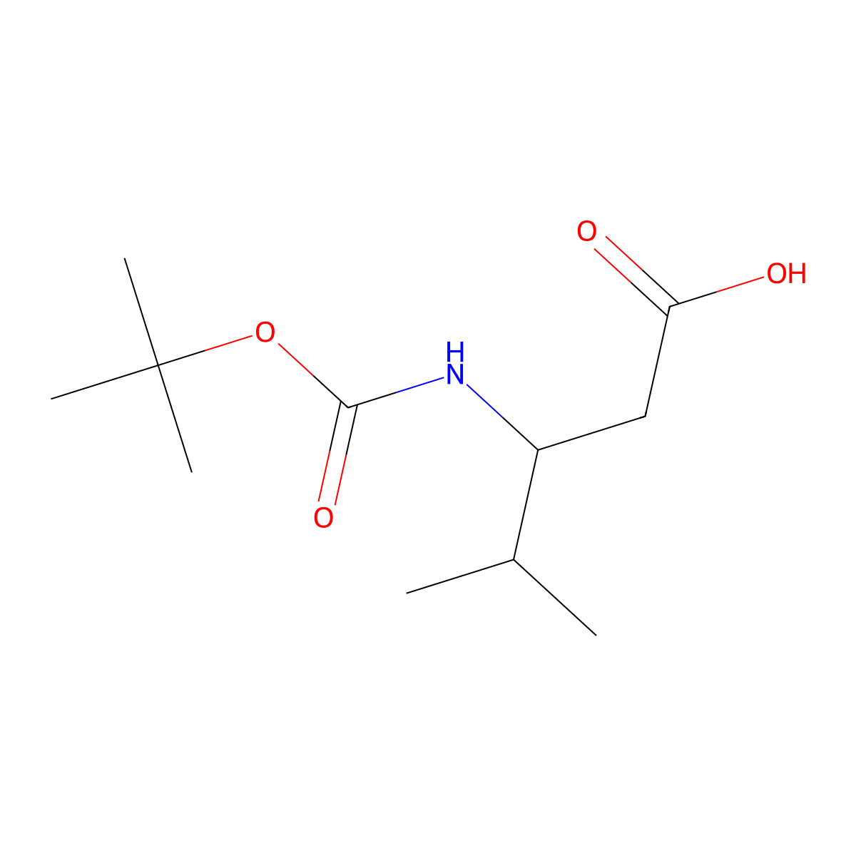 (3S)-3-{[(tert-butoxy)carbonyl]amino}-4-methylpentanoic acid molecular structure, CAS 179412-79-4