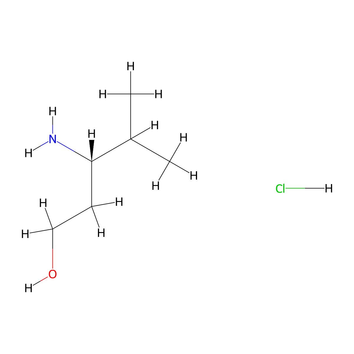(S)-3-Amino-4-methylpentan-1-ol hydrochloride molecular structure, CAS 179412-81-8