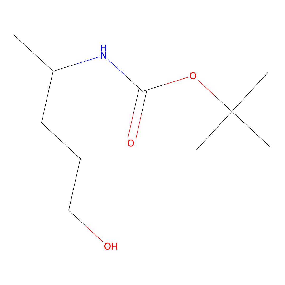 tert-butyl N-(5-hydroxypentan-2-yl)carbamate molecular structure, CAS 179412-96-5