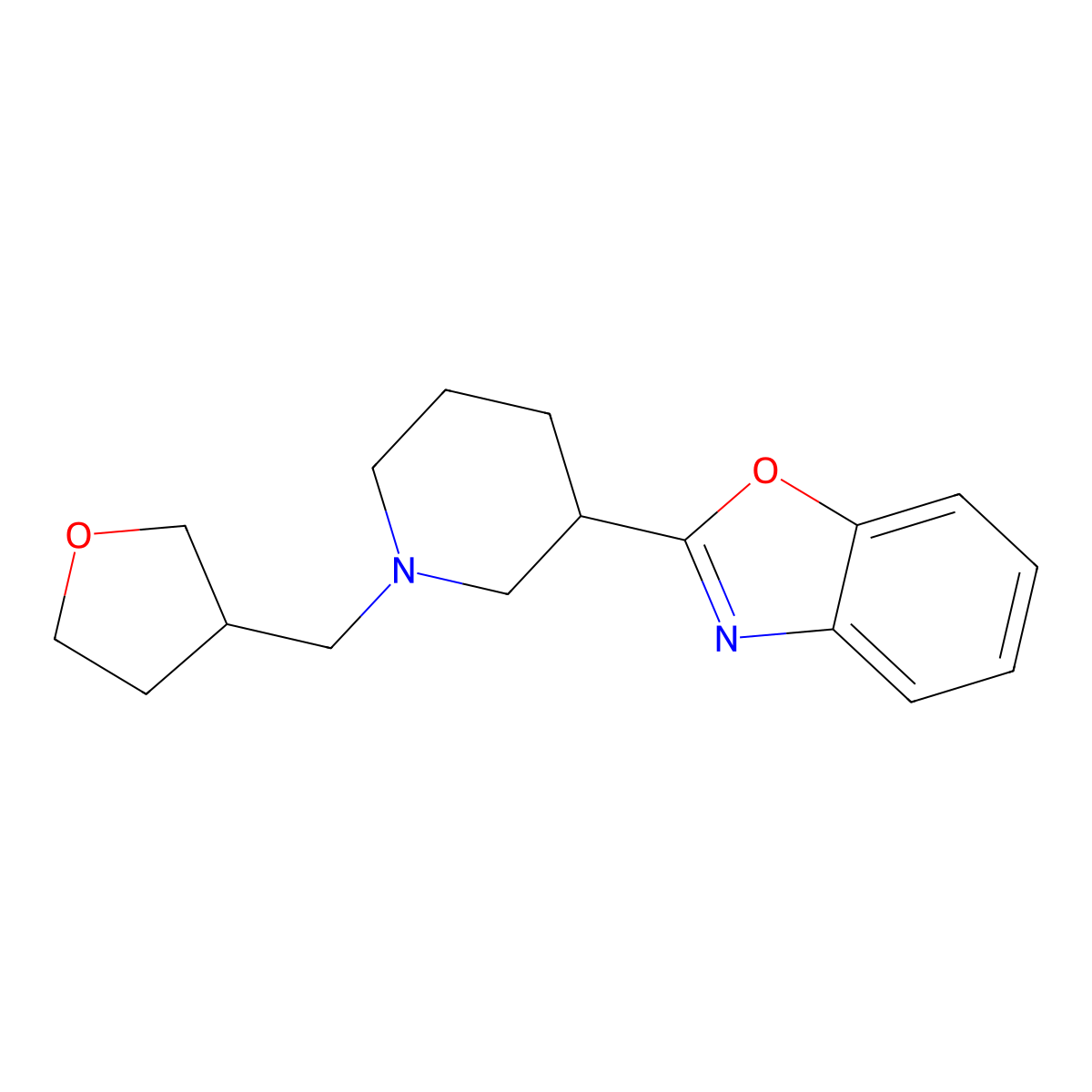 2-{1-[(Oxolan-3-yl)methyl]piperidin-3-yl}-1,3-benzoxazole molecular structure, CAS 1794160-44-3