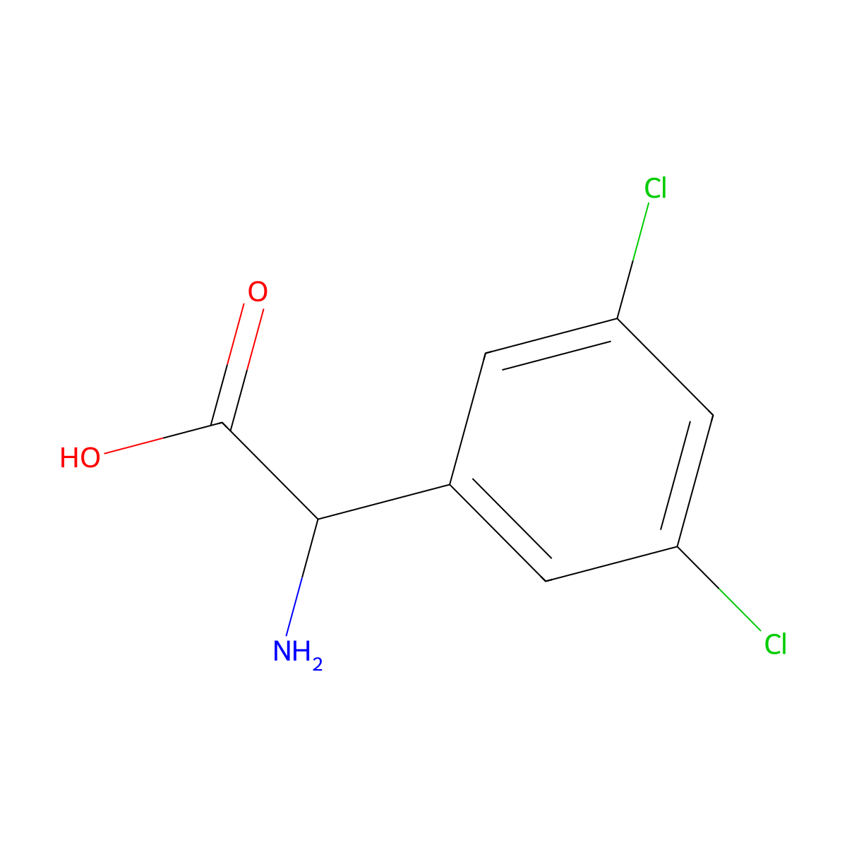 2-amino-2-(3,5-dichlorophenyl)acetic Acid molecular structure, CAS 179418-17-8