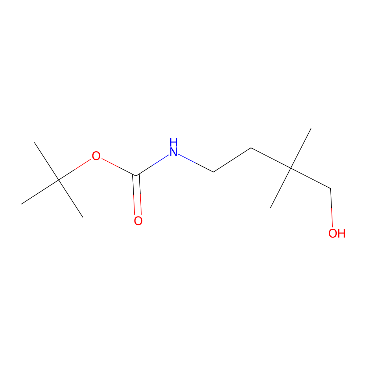tert-butyl N-(4-hydroxy-3,3-dimethylbutyl)carbamate molecular structure, CAS 179419-05-7