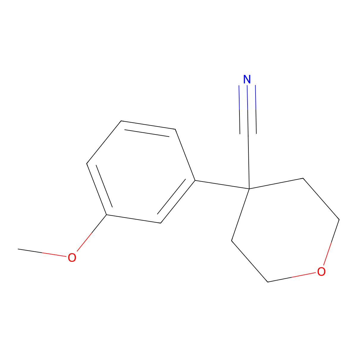 4-(3-Methoxyphenyl)oxane-4-carbonitrile molecular structure, CAS 179420-73-6