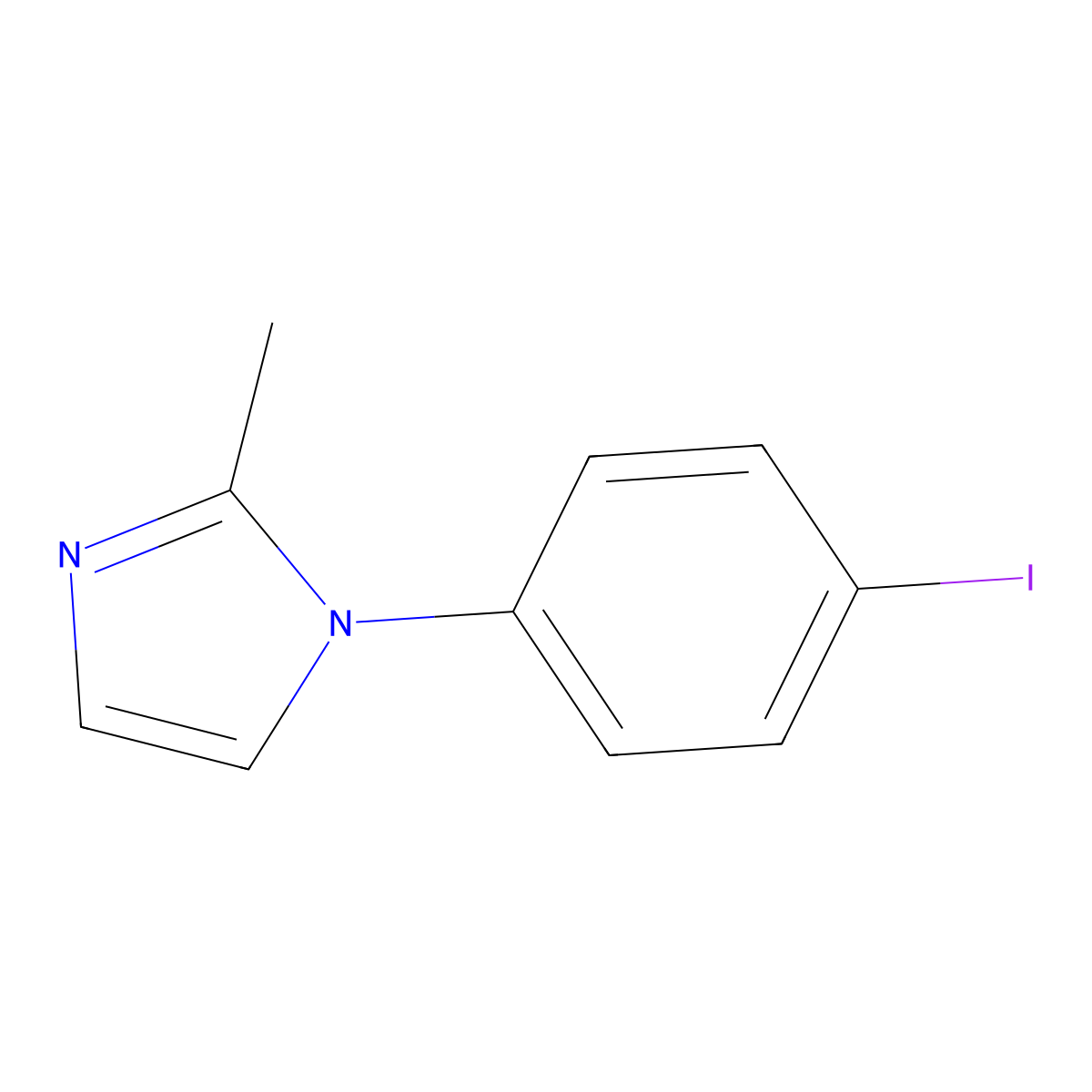1-(4-iodophenyl)-2-methyl-1H-imidazole molecular structure, CAS 179420-75-8