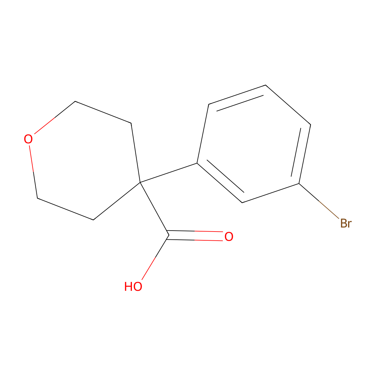 4-(3-bromophenyl)oxane-4-carboxylic Acid molecular structure, CAS 179420-77-0