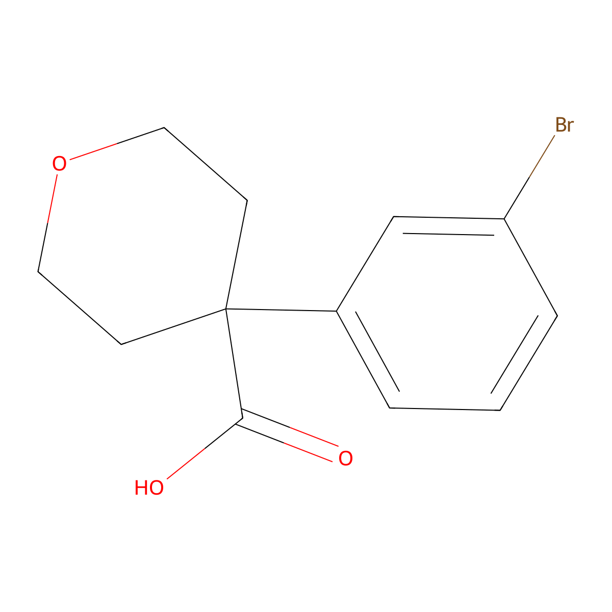 4-(3-bromophenyl)oxane-4-carboxylic Acid molecular structure, CAS 179420-77-0