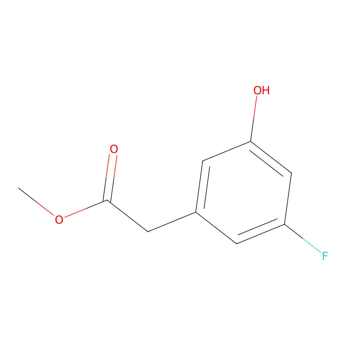 Methyl 3-fluoro-5-hydroxyphenylacetate molecular structure, CAS 179421-22-8