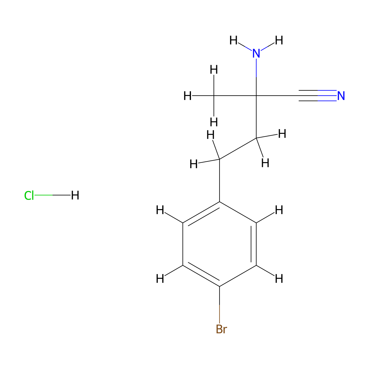 2-Amino-4-(4-bromophenyl)-2-methylbutanenitrile hydrochloride molecular structure, CAS 1794300-69-8