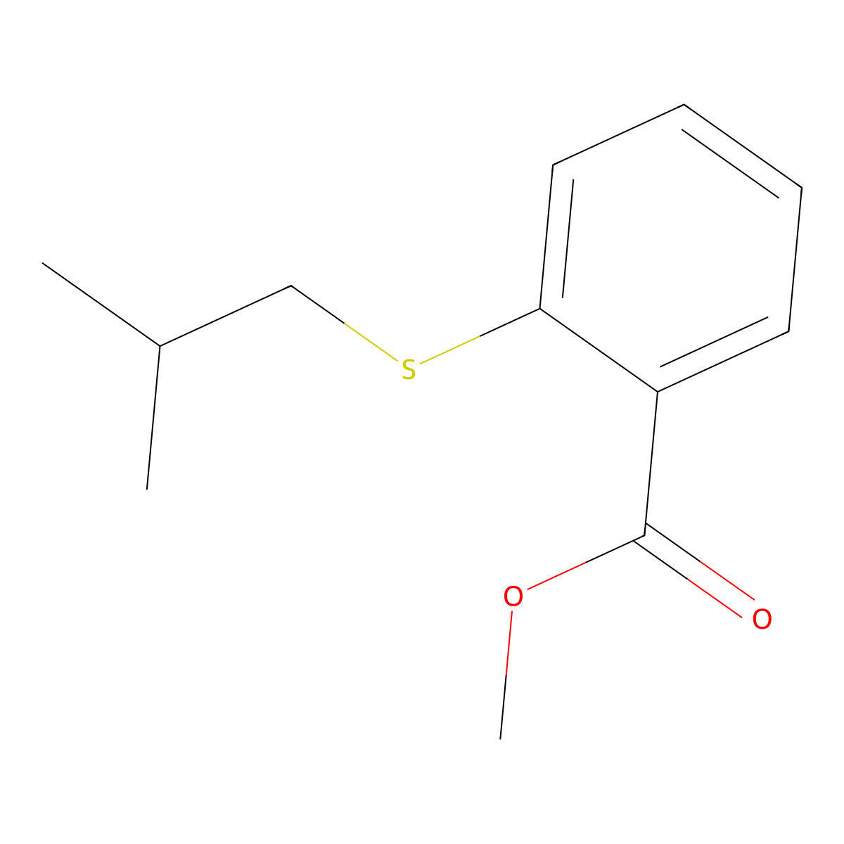 Methyl 2-[(2-methylpropyl)sulfanyl]benzoate molecular structure, CAS 1794367-72-8