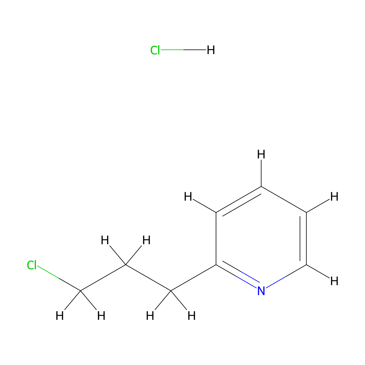 Pyridine, 2-(3-chloropropyl)-, hydrochloride molecular structure, CAS 17944-57-9