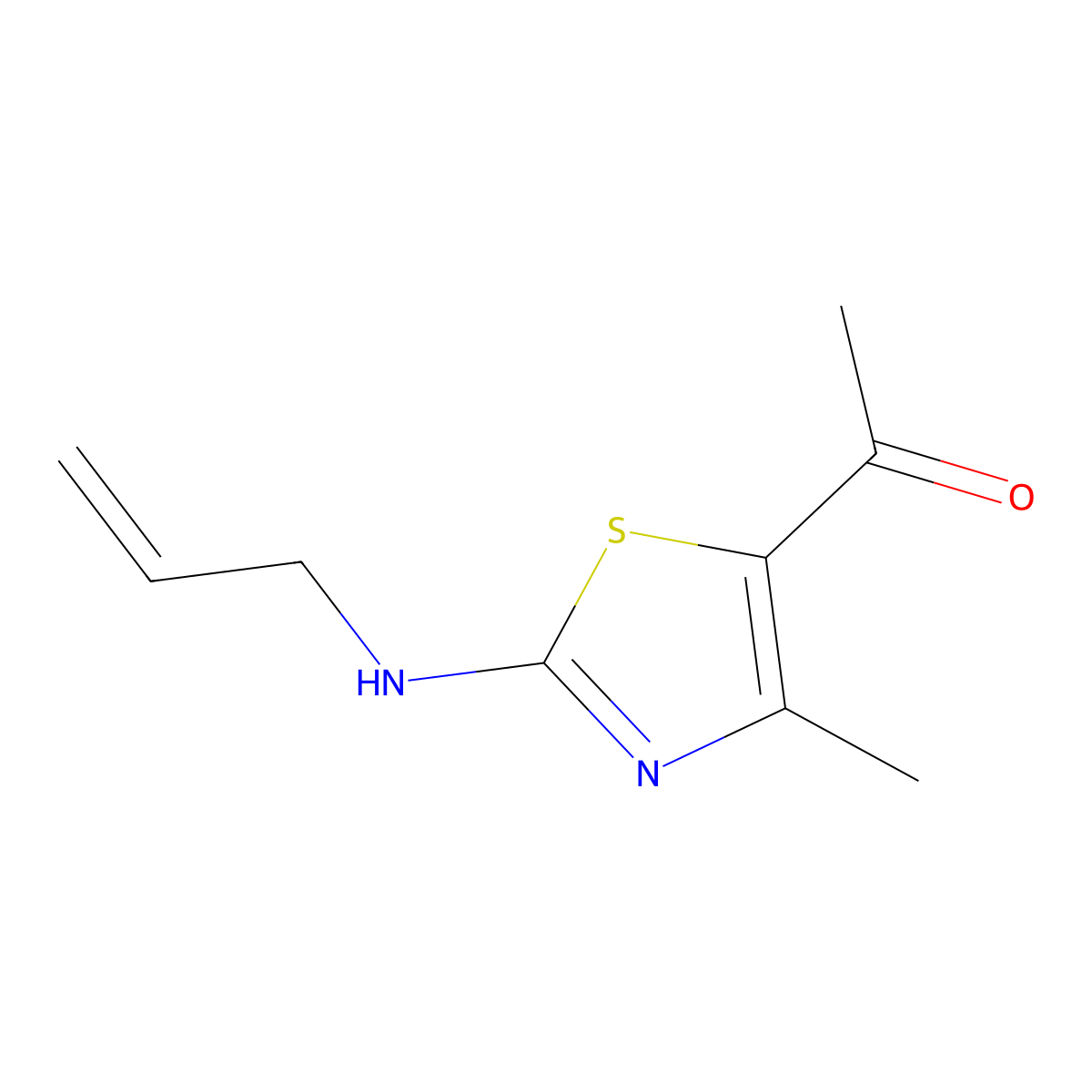 1-[2-(Allylamino)-4-methyl-1,3-thiazol-5-yl]ethanone molecular structure, CAS 17944-77-3
