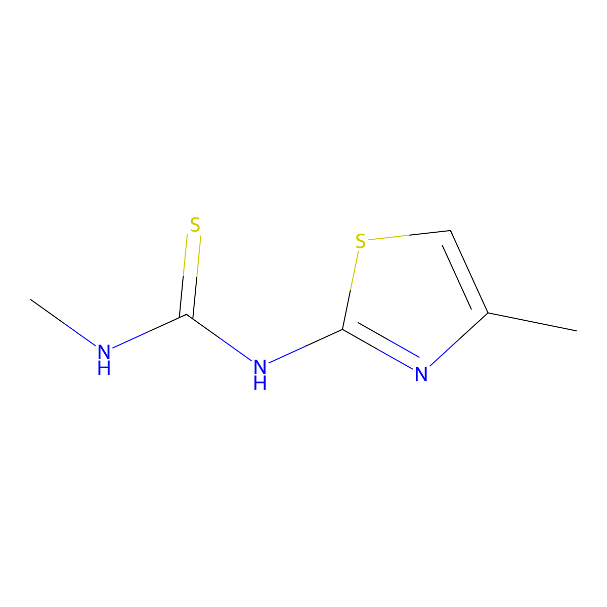 Thiourea, N-methyl-N'-(4-methyl-2-thiazolyl)- molecular structure, CAS 17944-92-2