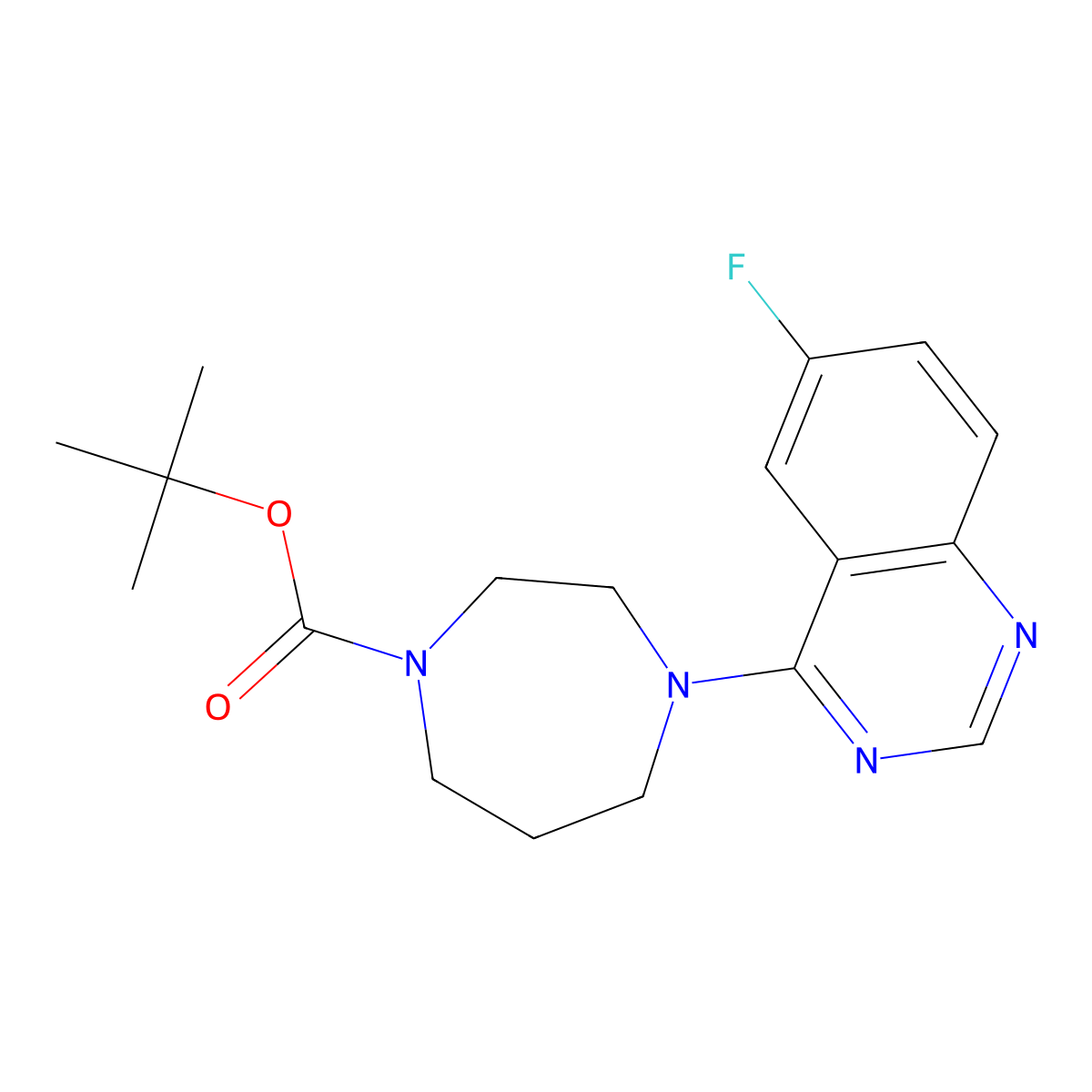 Tert-butyl 4-(6-fluoroquinazolin-4-yl)-1,4-diazepane-1-carboxylate molecular structure, CAS 1794496-08-4