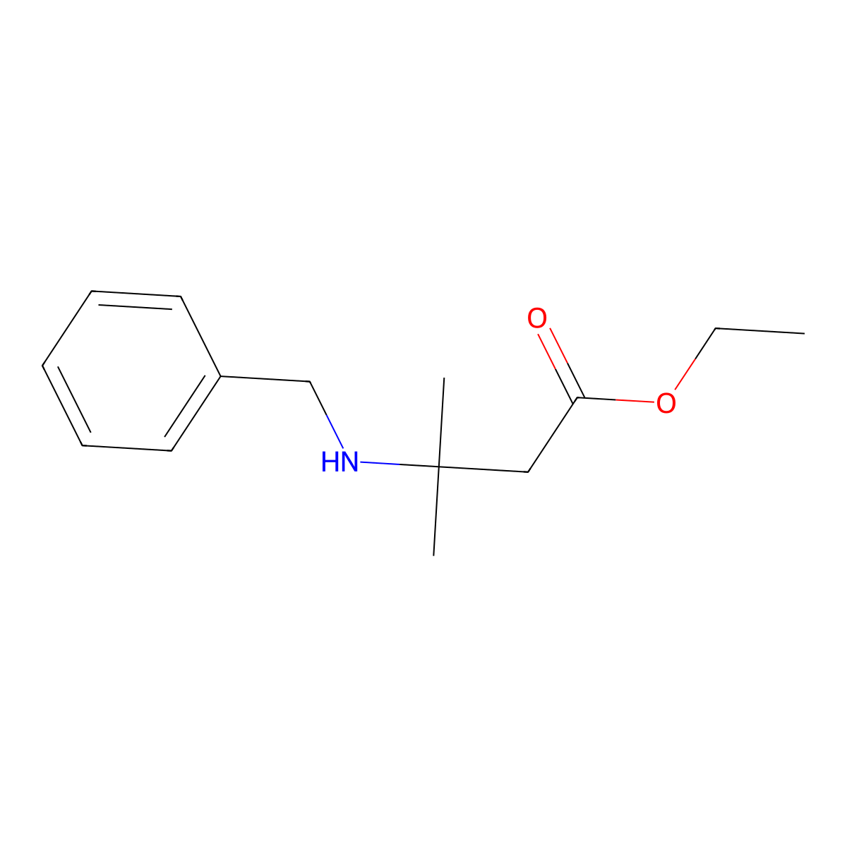 Ethyl 3-(benzylamino)-3-methylbutanoate molecular structure, CAS 17945-54-9