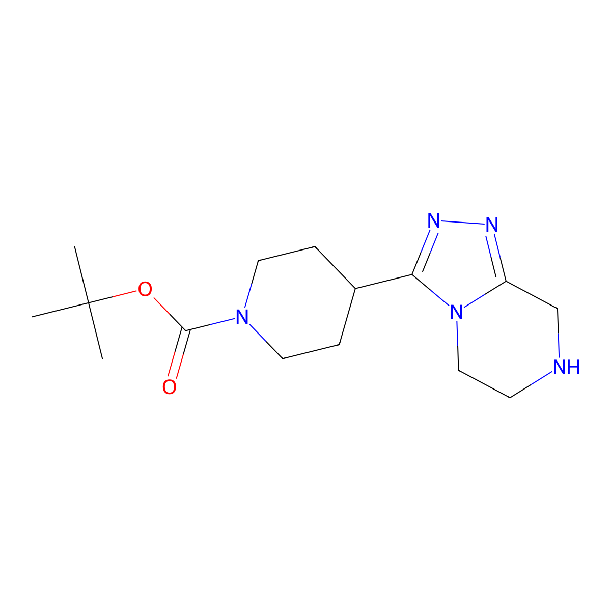 tert-butyl 4-{5H,6H,7H,8H-[1,2,4]triazolo[4,3-a]pyrazin-3-yl}piperidine-1-carboxylate molecular structure, CAS 1794557-73-5