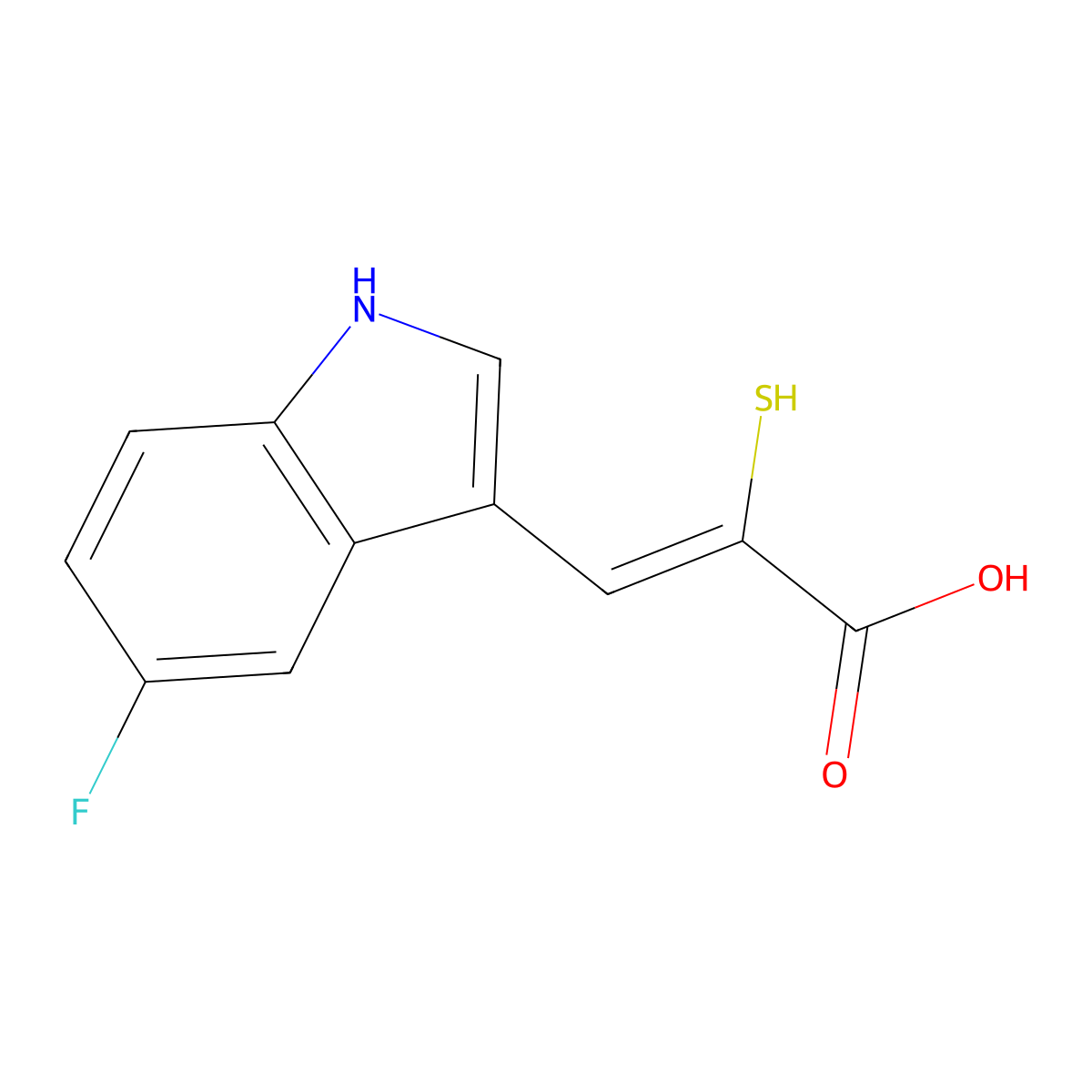 (Z)-3-(5-Fluoro-1H-indol-3-yl)-2-mercaptoacrylic acid molecular structure, CAS 179461-52-0