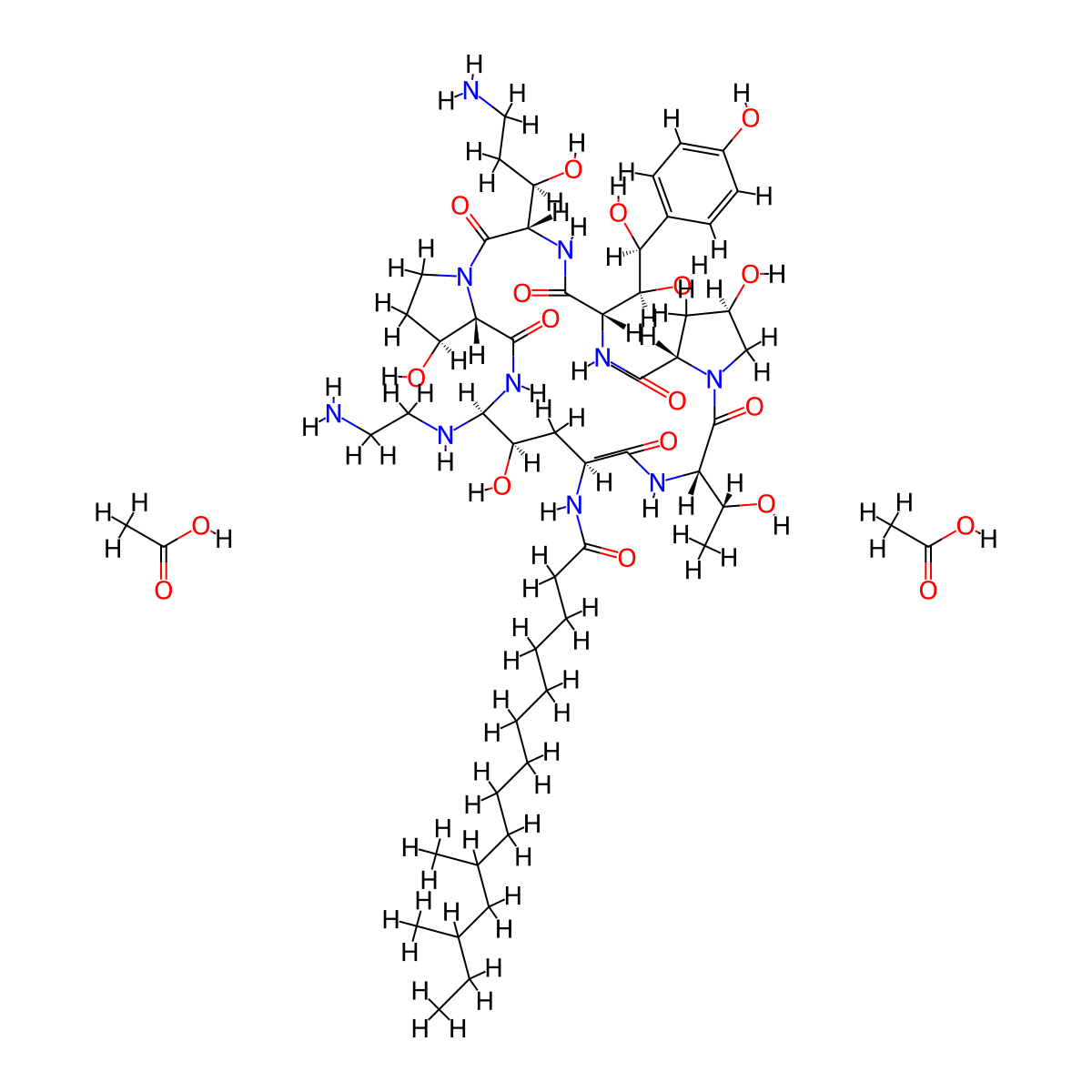 Caspofungin Acetate molecular structure, CAS 179463-17-3