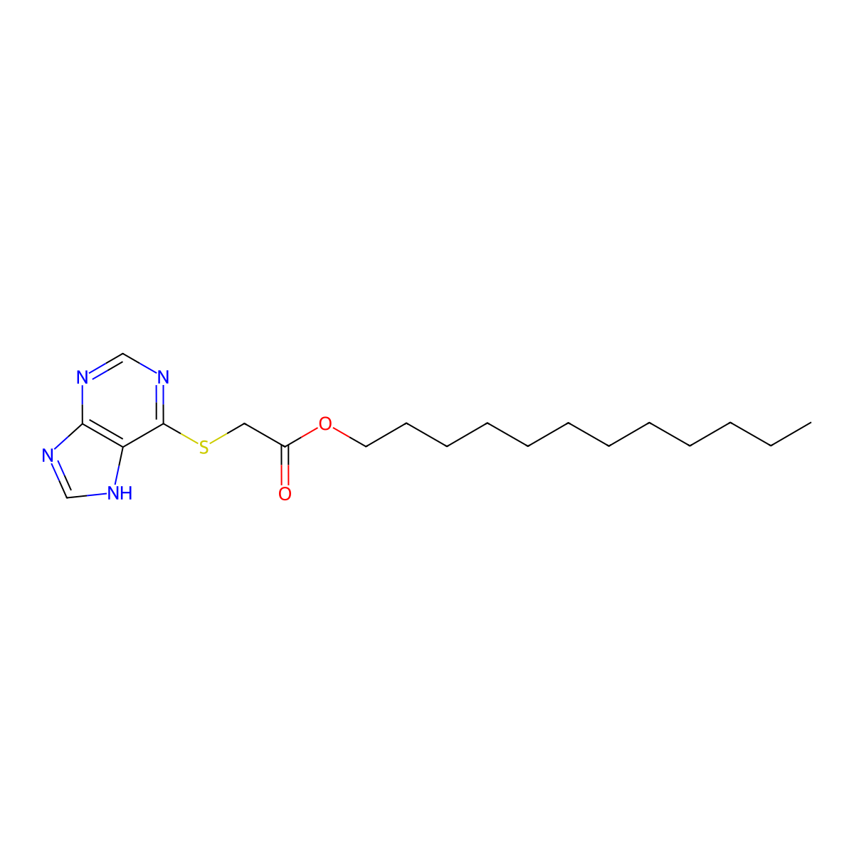 dodecyl 2-(7H-purin-6-ylsulfanyl)acetate molecular structure, CAS 1794635-35-0