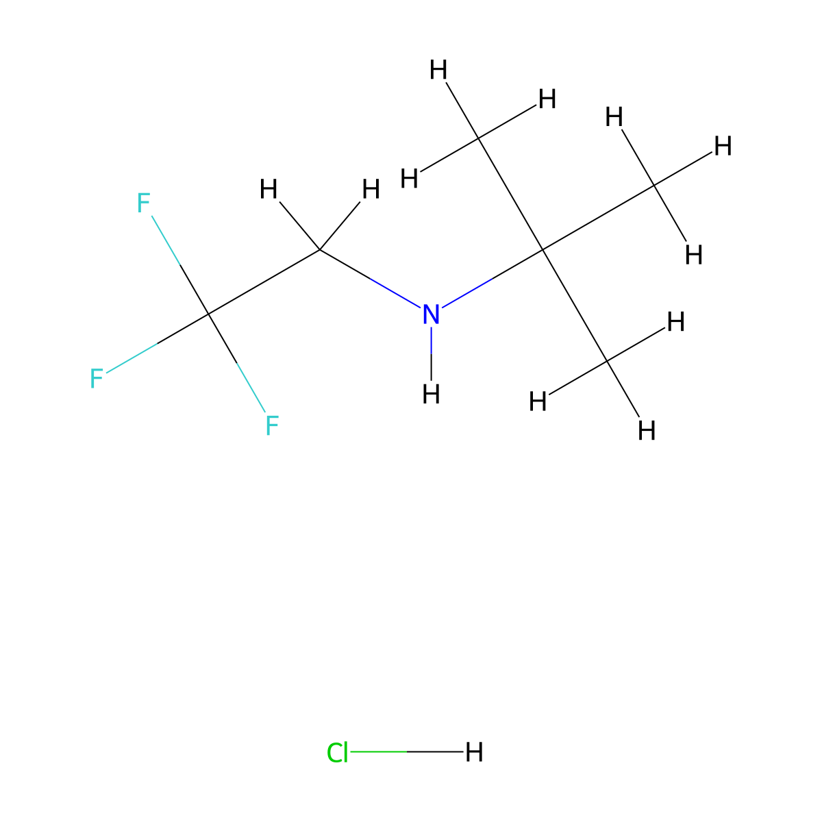 Tert-butyl(2,2,2-trifluoroethyl)amine hydrochloride molecular structure, CAS 1794640-15-5