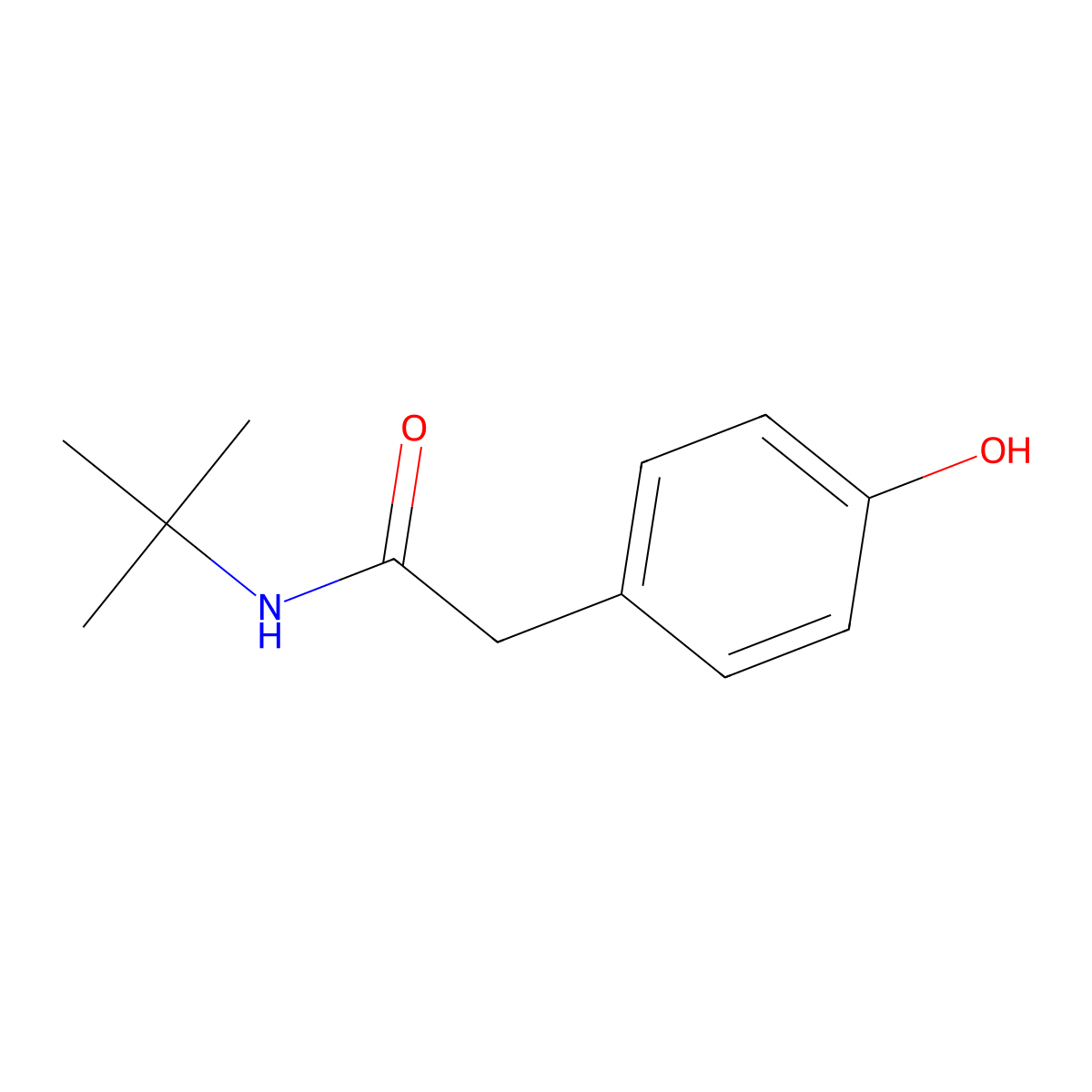 N-tert-butyl-2-(4-hydroxyphenyl)acetamide molecular structure, CAS 1794696-29-9