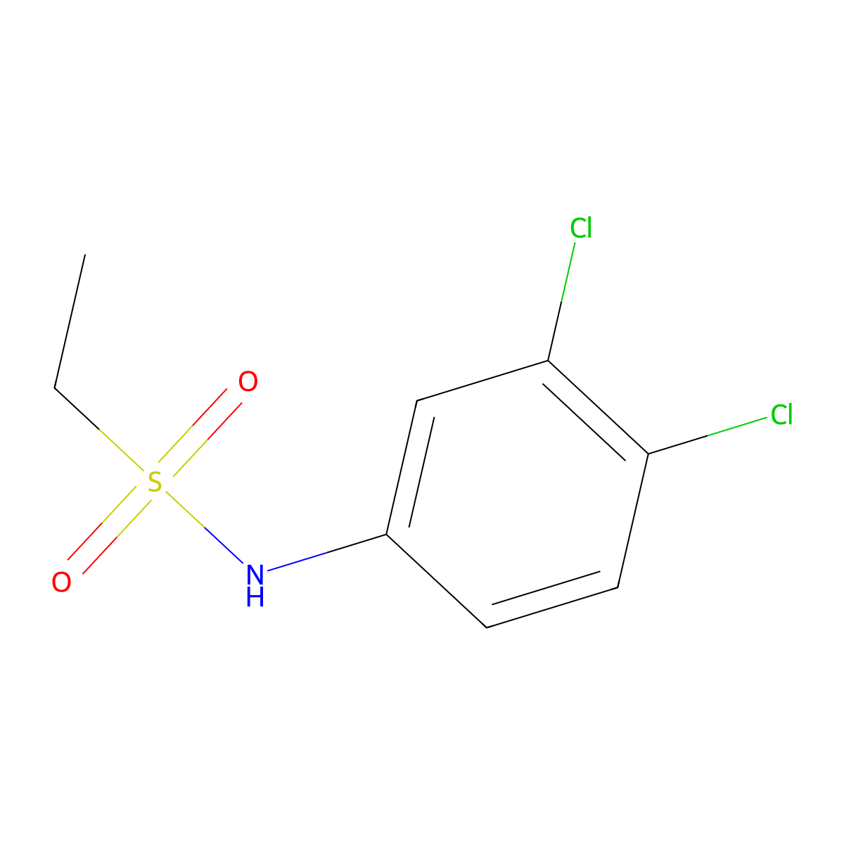 N-(3,4-dichlorophenyl)ethanesulfonamide molecular structure, CAS 17947-65-8