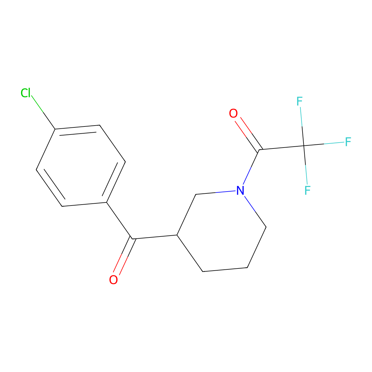 1-[3-(4-Chlorobenzoyl)piperidin-1-yl]-2,2,2-trifluoroethan-1-one molecular structure, CAS 1794736-22-3