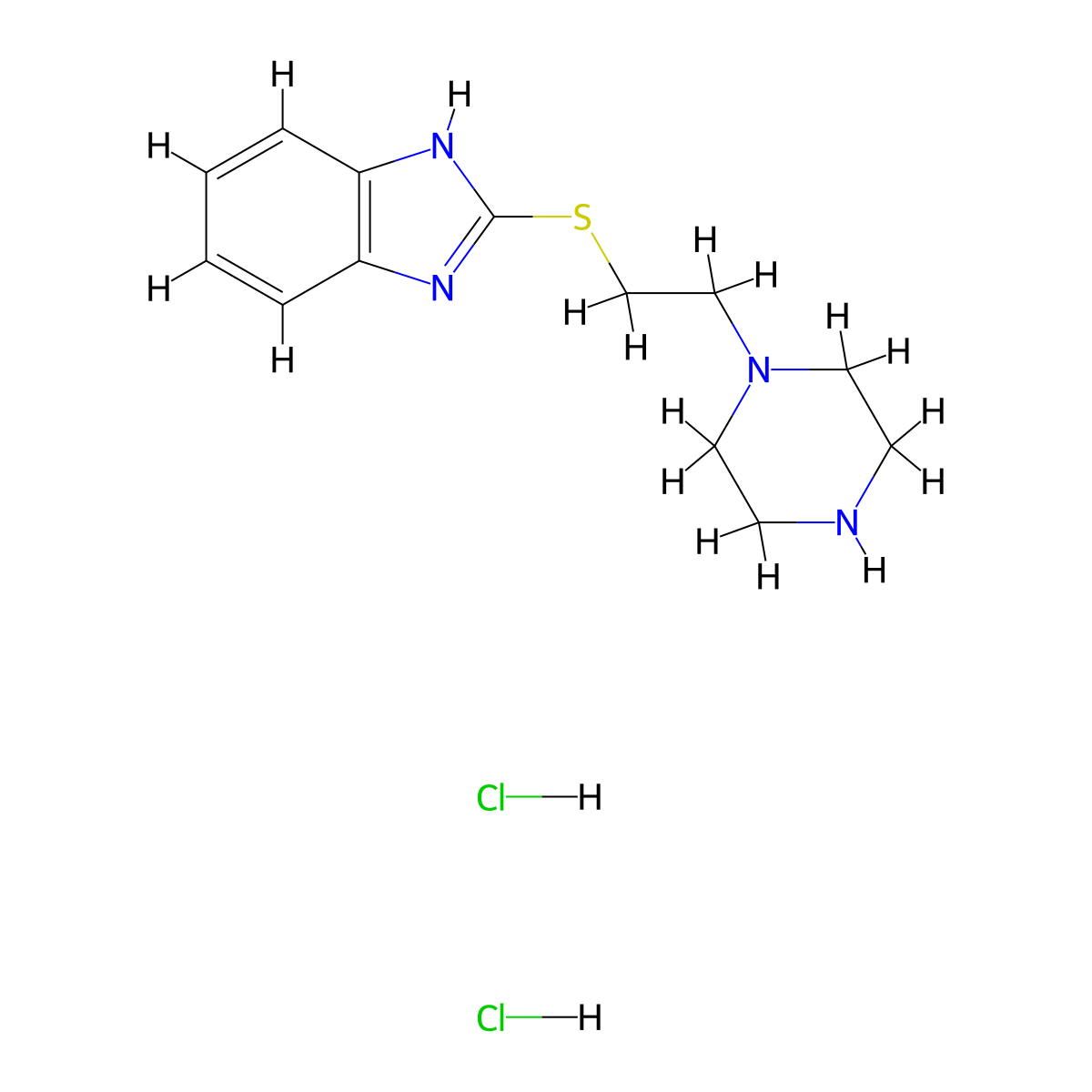 2-{[2-(piperazin-1-yl)ethyl]sulfanyl}-1H-1,3-benzodiazole dihydrochloride molecular structure, CAS 1794736-26-7