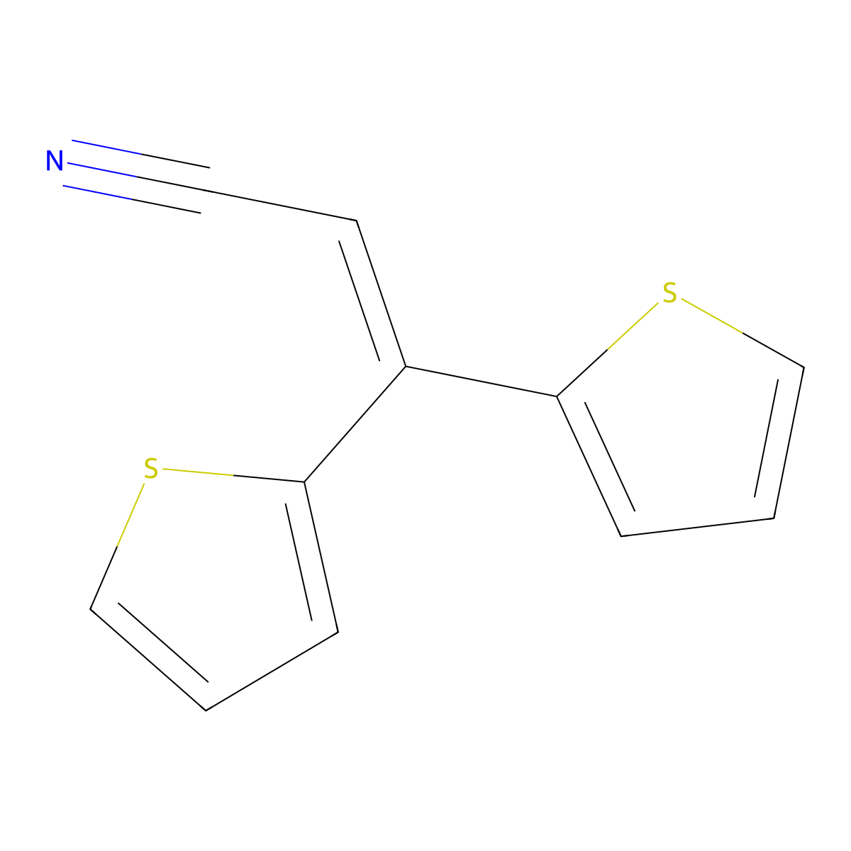 3,3-Bis(thiophen-2-yl)prop-2-enenitrile molecular structure, CAS 1794736-62-1
