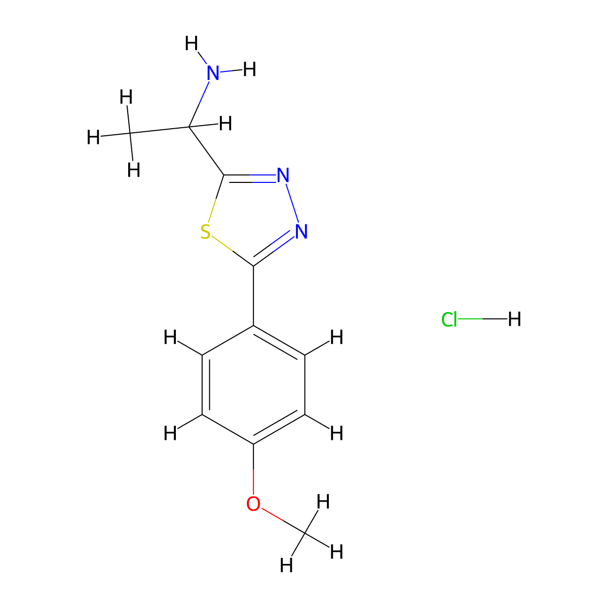 1-[5-(4-Methoxyphenyl)-1,3,4-thiadiazol-2-yl]ethan-1-amine hydrochloride molecular structure, CAS 1794736-63-2