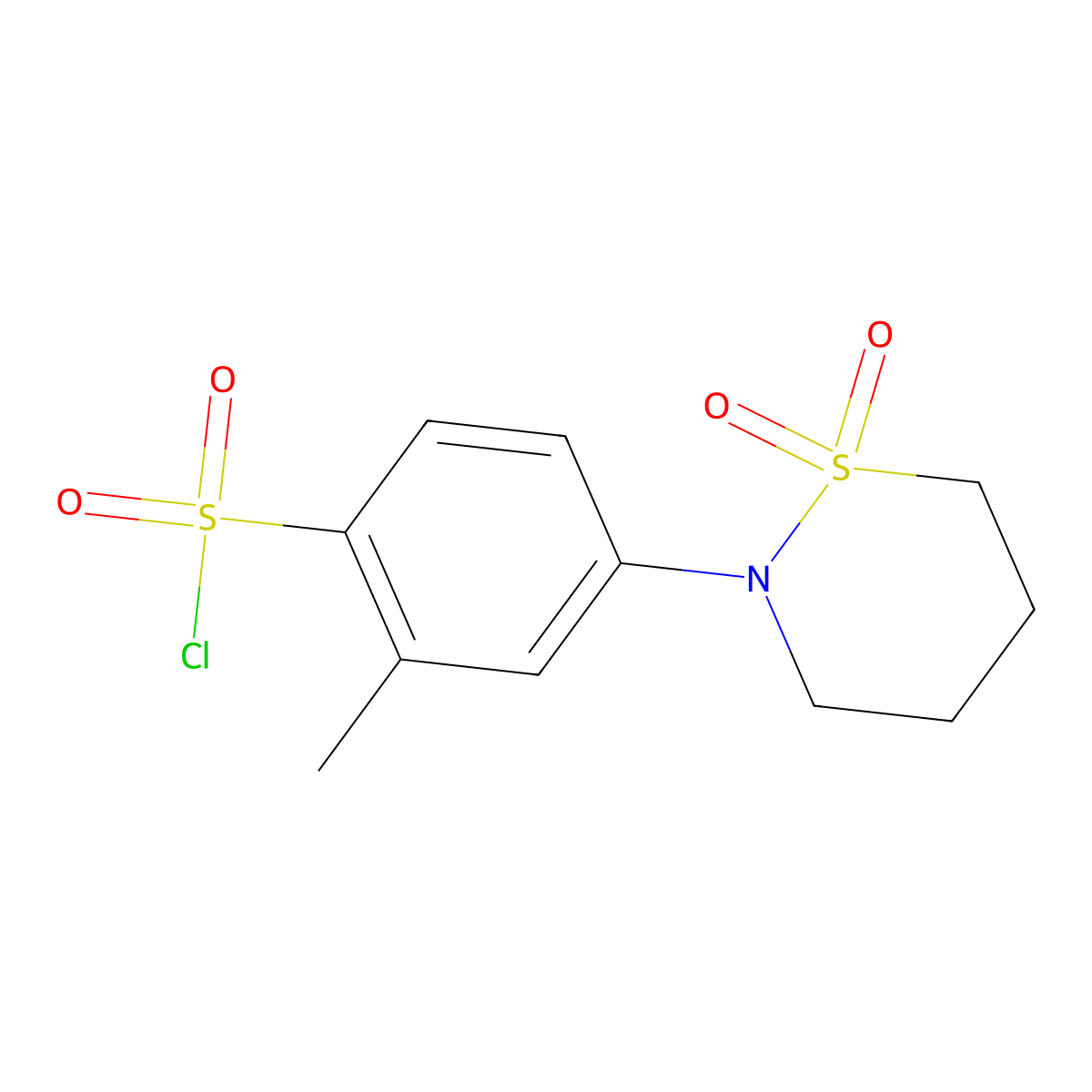 4-(1,1-Dioxo-1$l^{6},2-thiazinan-2-yl)-2-methylbenzene-1-sulfonyl chloride molecular structure, CAS 1794736-65-4